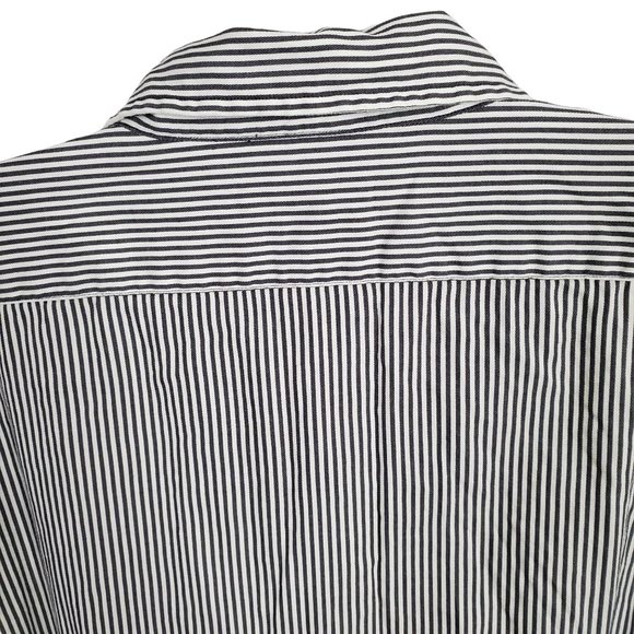 John Varvatos Mens Size XL Shirt Stripe Long Sleeve Back Darts Cotton Gray White - Picture 8 of 10